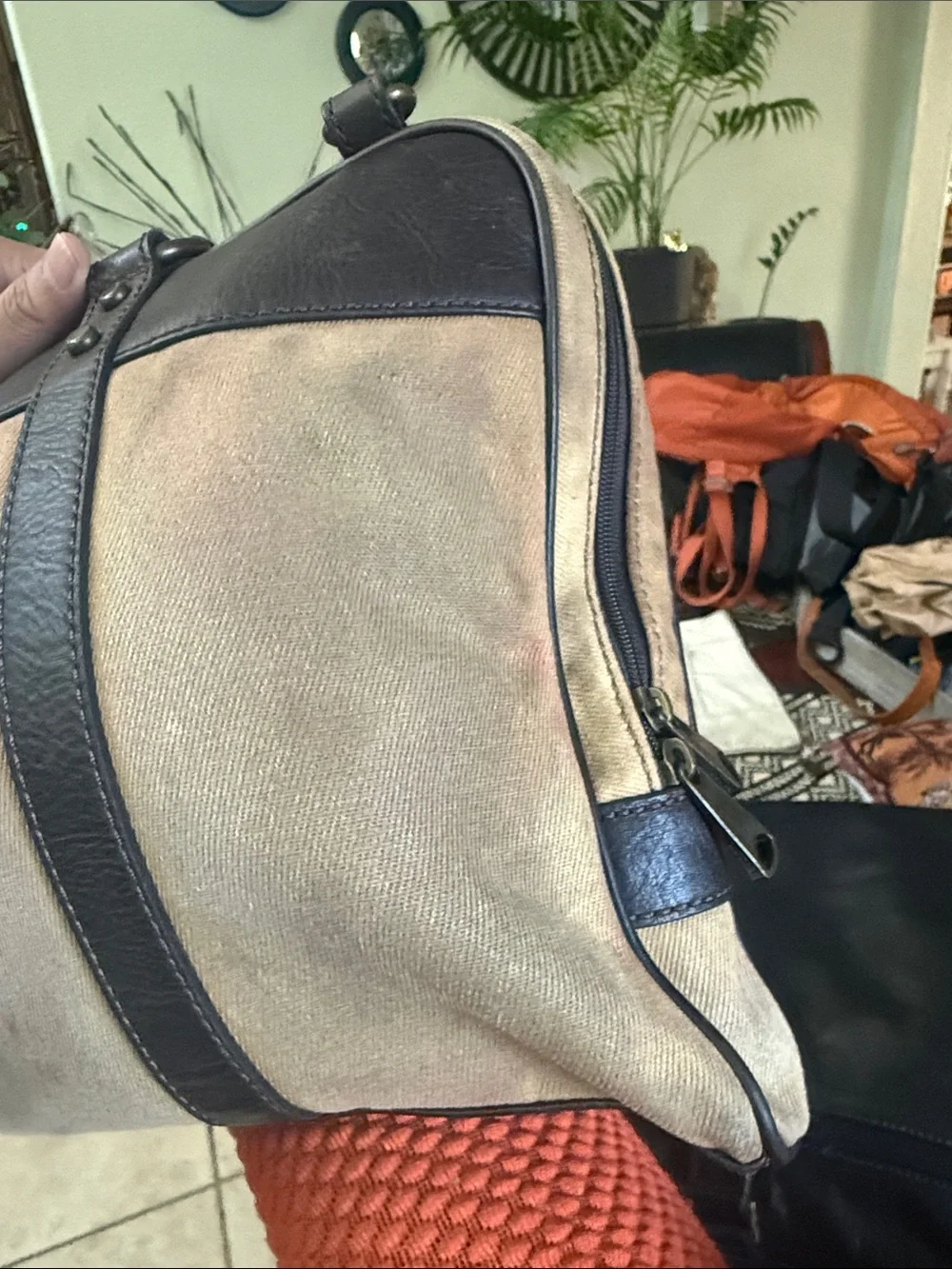 Fossil Estate Canvas Document Bag / Briefcase- vintage- pre-owned